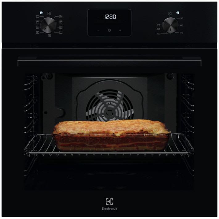 Cuptor incorporabil Electrolux LOF3H10K, Electric, 72 l, Grill, Ghidaj telescopic pe 1 nivel, Timer cu display electronic, Clasa A+, Negru