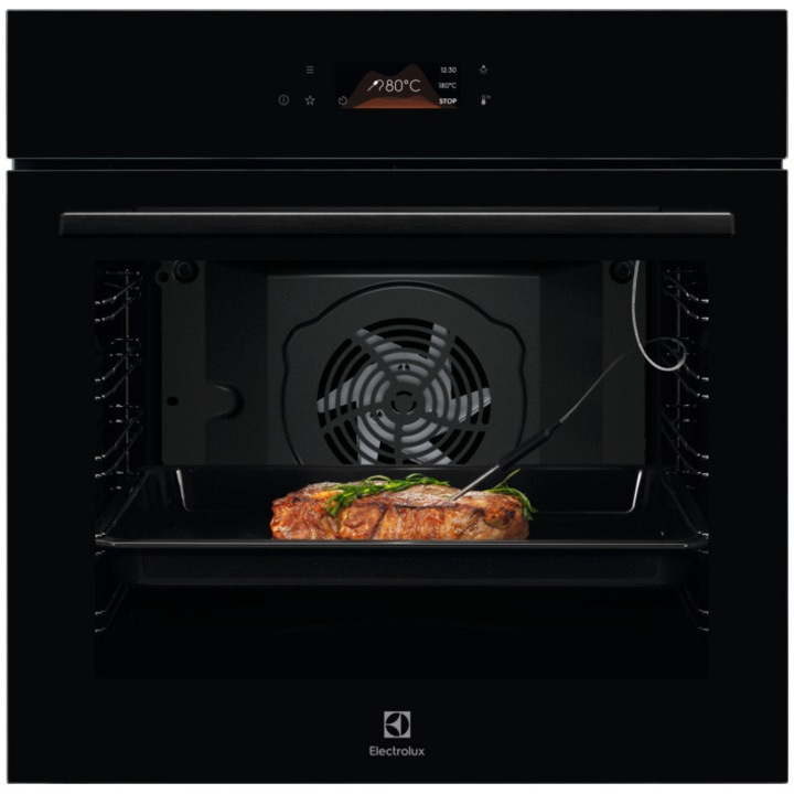 Фурна за вграждане Electrolux LOD8P39Z, 72 л, SteamBake - готвене на пара, 169 предварително зададени програми, Дигитален дисплей, Пиролитично самопочистване - 3 режима, Грил, Сензор за готвене, Конвекция, Енергиен клас A+, Черно стъкло
