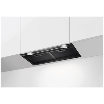 Hota grupata integrata Electrolux LFP516K, 60 cm, 1 motor, 3 viteze, 2 filtre de aluminiu lavabile, Control electronic, Putere de absorbtie - 500 mc/h, Negru