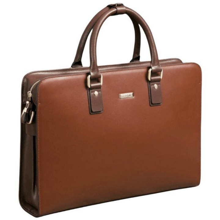Férfi üzleti táska, valódi bőr, barna