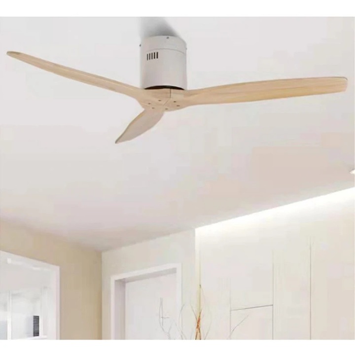 Ventilator de tavan, design modern, operare cu telecomanda, 52 inch, lemn, 8 kg