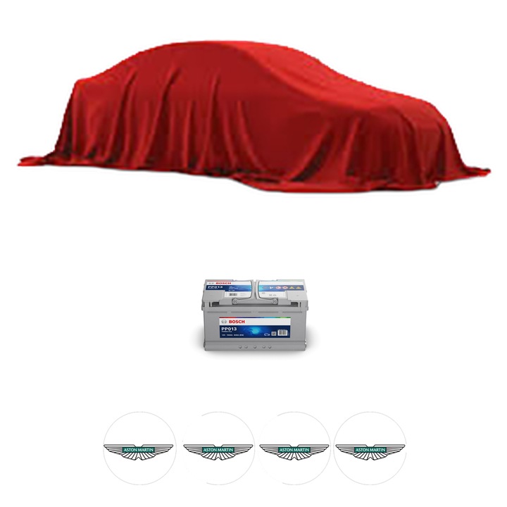 Baterie Acumulator 100 Ah 12 V 830 A ASTON MARTIN DBS Vantage 6.0 V12 din 2007 KW 380 CP 517 CMC 5935, auto, Bosch, 4x Stickere auto cu ASTON MARTIN