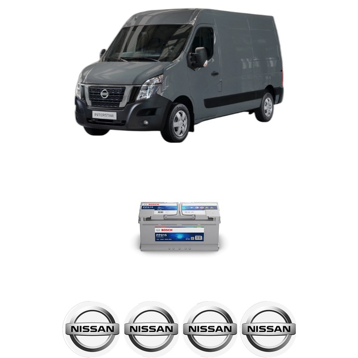 Baterie Acumulator 110 Ah 12 V 950 A NISSAN INTERSTAR Van (X62B) dCi 110 din 2021 KW 81 CP 110 CMC 2298, auto, Bosch, 4x Stickere auto cu NISSAN