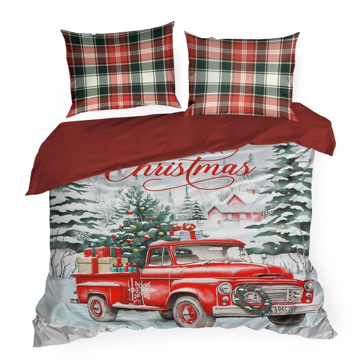 Lenjerie de pat de Craciun XMAS 140 x 200 Eurofirany rosu