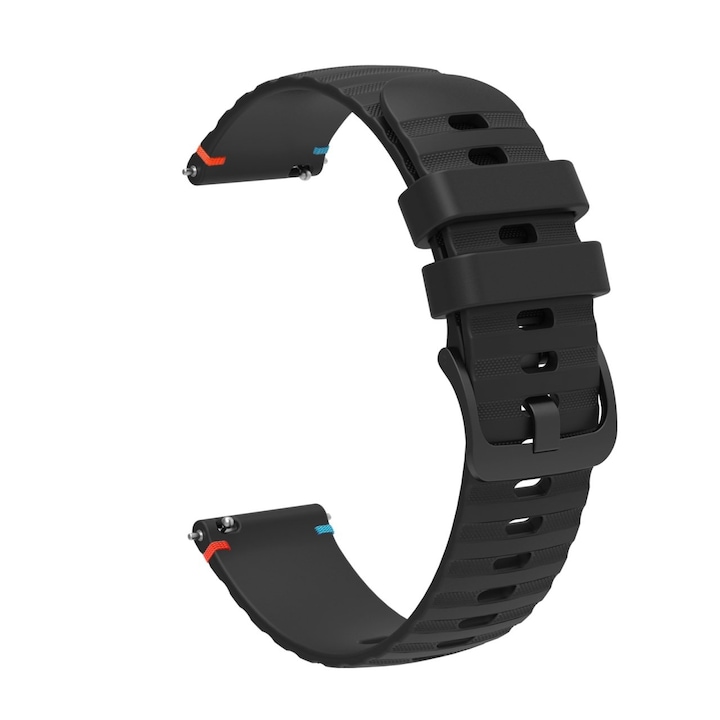 Huawei GT 4 készülékkel kompatibilis szilikon szíj, 46 mm, szíj szélessége 22 mm, fekete, eR D L