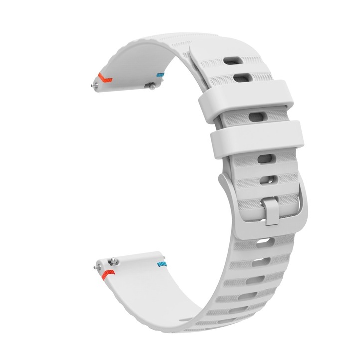 Huawei GT 4 készülékkel kompatibilis szilikon szíj, 46 mm, szíj szélessége 22 mm, fehér, eR D L