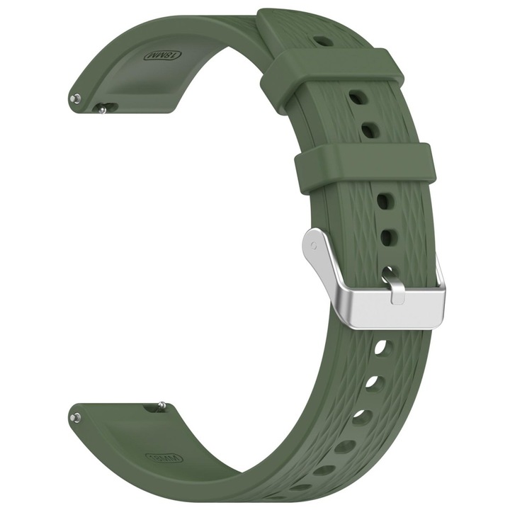 Curea universala din silicon pentru ceas, latime curea 18 mm, verde inchis, eR D L