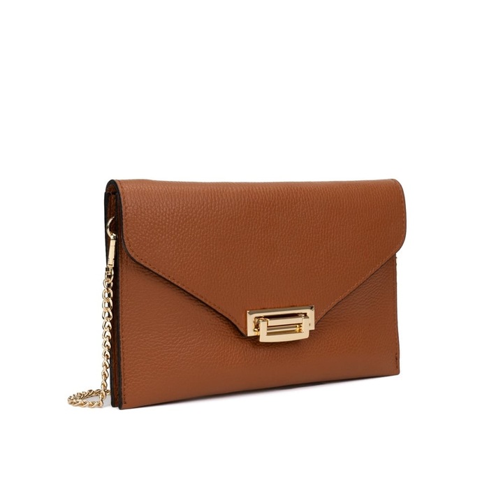 Poseta Piele Mara, Posete Fagaras, coniac, trei compartimente, 26x16cm