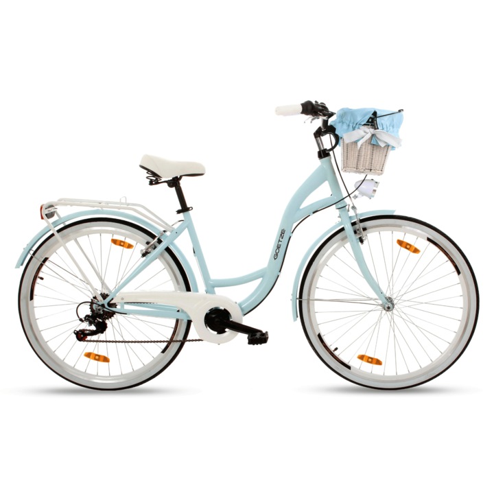Bicicleta de oraș Goetze Mood, cadru otel 18", 7 viteze, frâne V-Brake, Albastru deschis, 28"