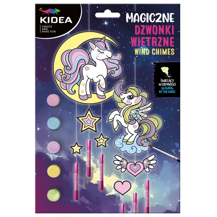 Set creativ pentru copii, Kidea, pentru pictura, clopotei de vant
