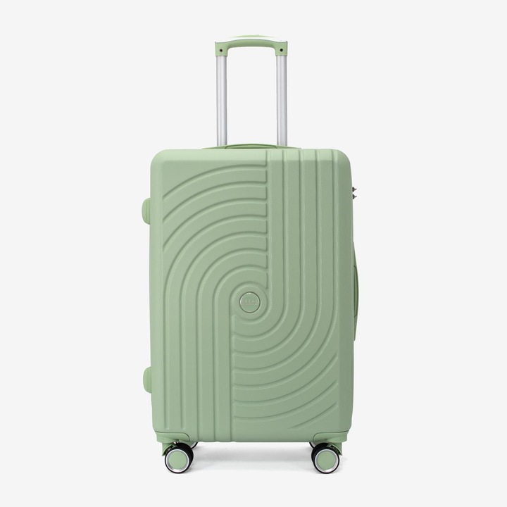 Куфар KREAL Corfu, Среден размер, Шифър, ABS, Зелен, 67x44x26 см