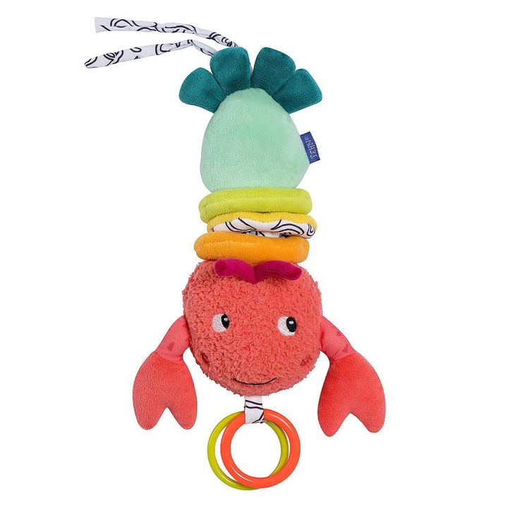 Jucărie muzicală, Fehn, Racul Vesel, multicolor, 34cm
