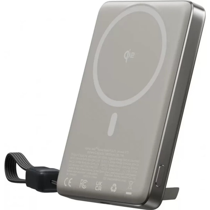 Acumulator Extern INIU MagPro Slim 10KmAh Titanium 2x USB-C Qi2 Gri