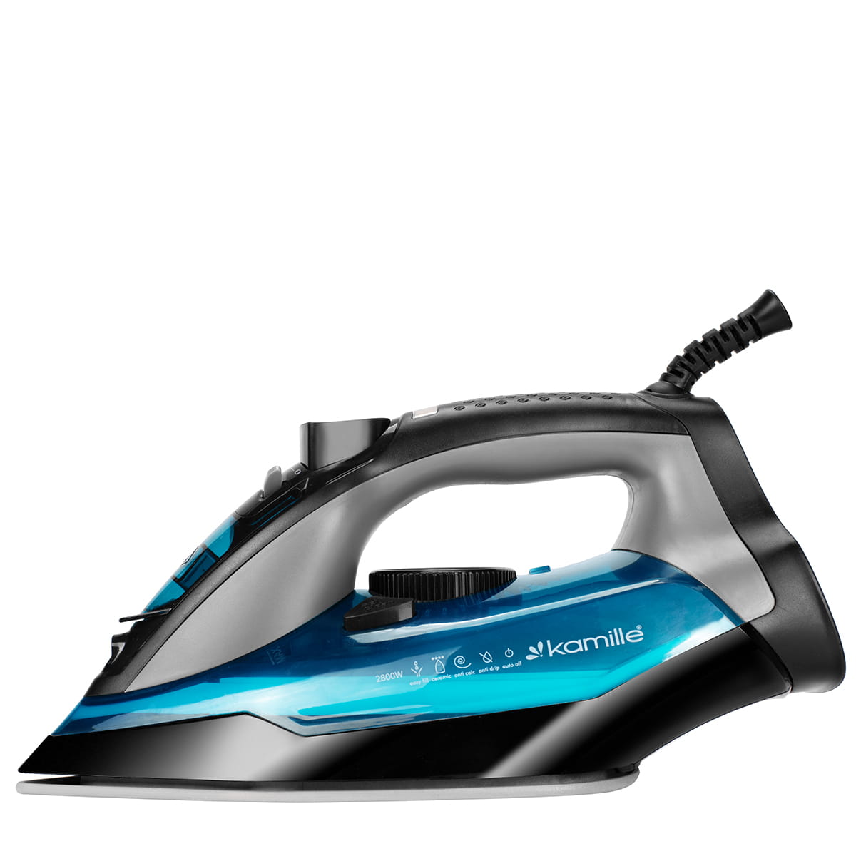 Fier de calcat cu abur 2800 W – Anti-Calc, Anti-Drip, functie verticala, albastru