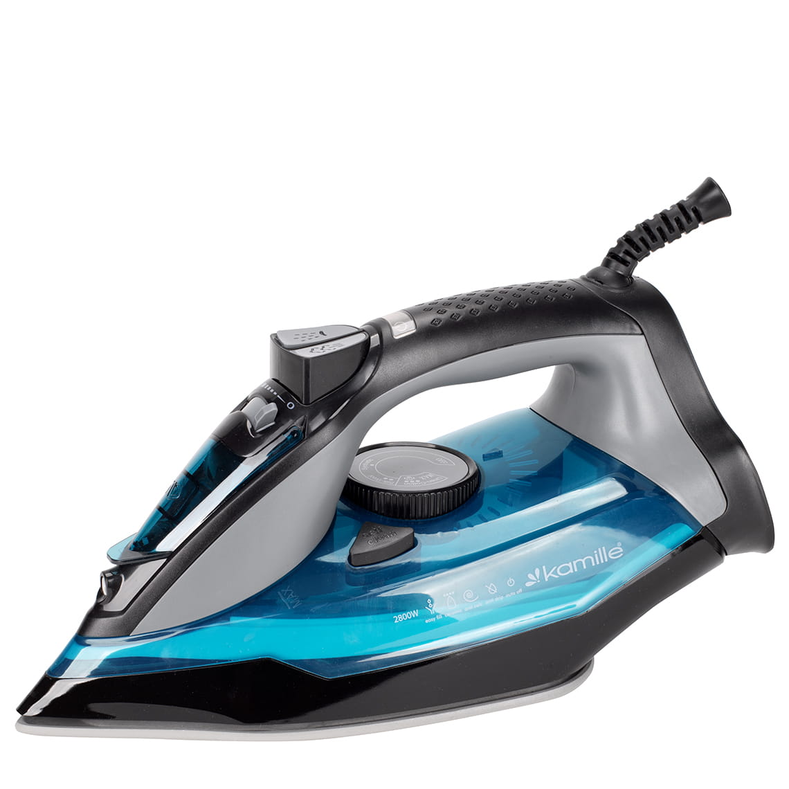 Fier de calcat cu abur 2800 W – Anti-Calc, Anti-Drip, functie verticala, albastru