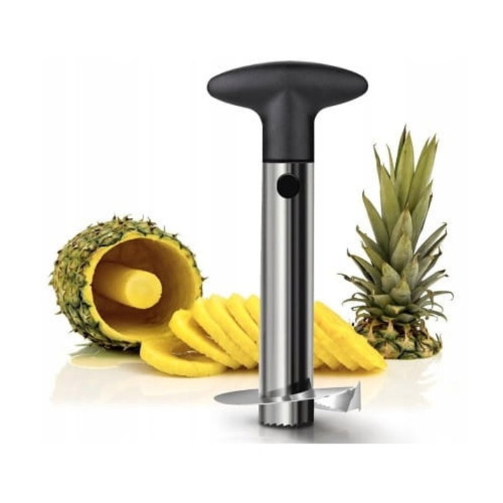 Feliator si Curatator de Ananas Kamille – cutit curatare si feliere, inox, design ergonomic