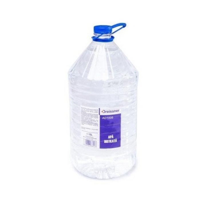 Apa distilată Dreissner 10 litri, utilizare versatilă, pH neutru, fără impurități