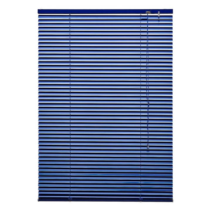 Jaluzele orizontale aluminiu, 100x160 cm, albastru, latime lamela 25 mm