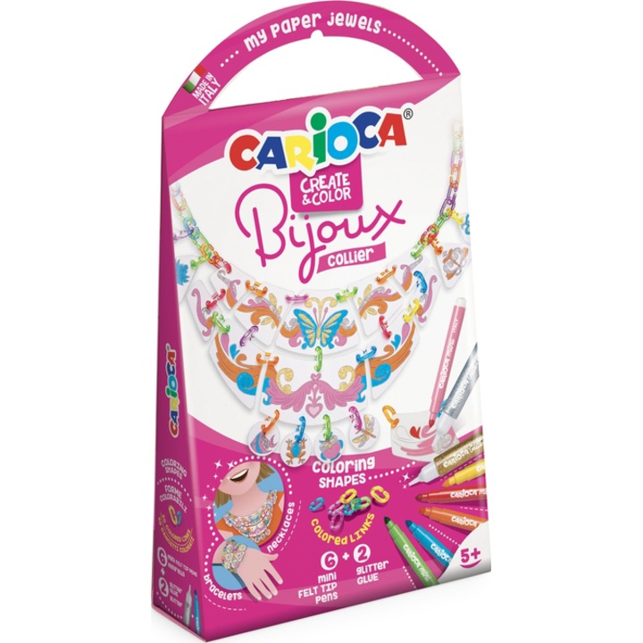 Комплект Флумастери Carioca, Create & Color, Bijoux Collier