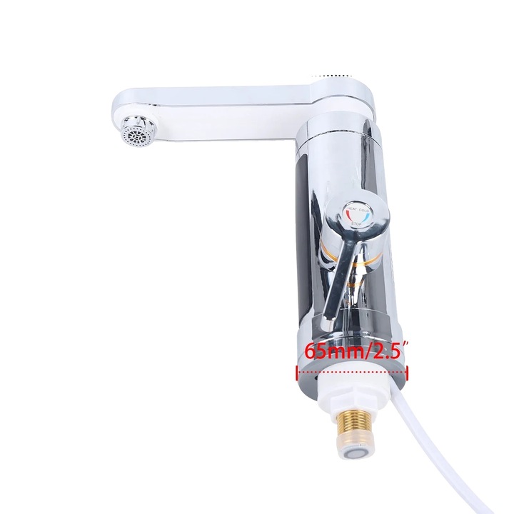 Elektromos fűtőcsap, azonnali melegvíz, barátságos design, ezüst, 30x20x10cm