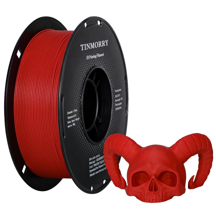Filament 3D PETG-GF piros, 1.75mm, fokozott ellenállás, matt felület