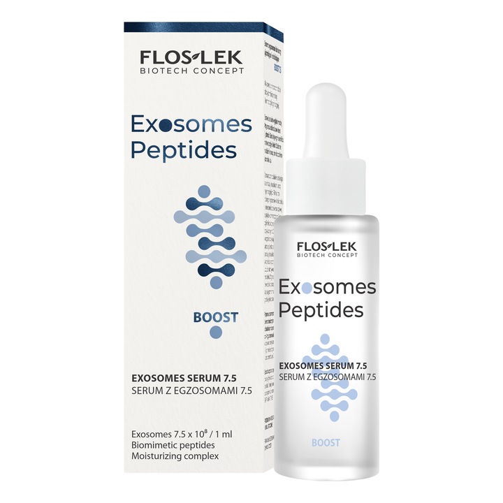 FLOSLEK Szérum arcra exoszómákkal és peptidekkel – feszesítő, revitalizáló, vegán, parfümmentes, 30 ml