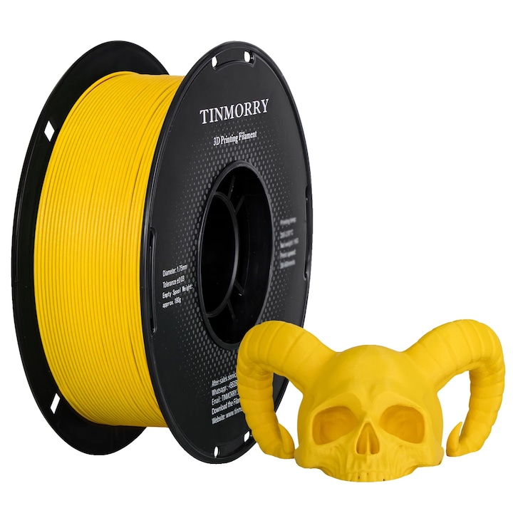 Filament 3D PETG-GF Sárga, 1.75mm, továbbfejlesztett szerkezeti ellenállás, matt felület