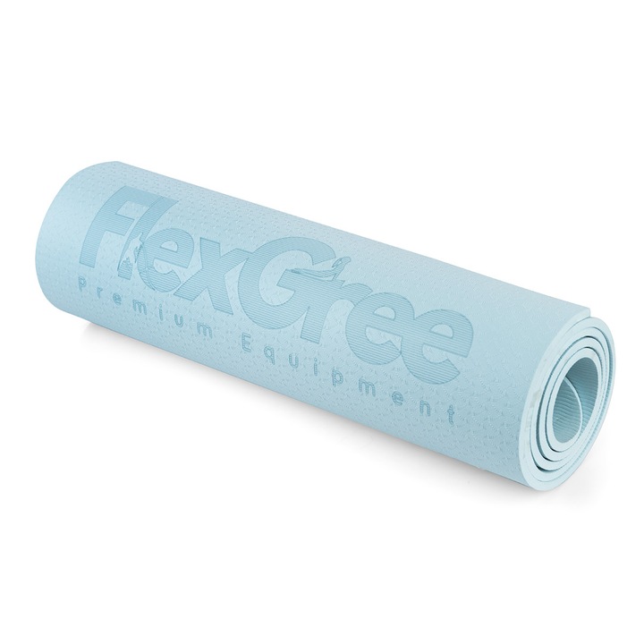 Jóga szőnyeg FlexGree Yoga Mat, 180x61 cm, kék