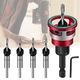 Set 6 Burghie Suness, Gaurire precisa, Tija hexagonala 1/4", Rosu/Argintiu, Dimensiuni: 2,8x8mm, 3,2x8mm, 3,5x10mm, 4x10mm