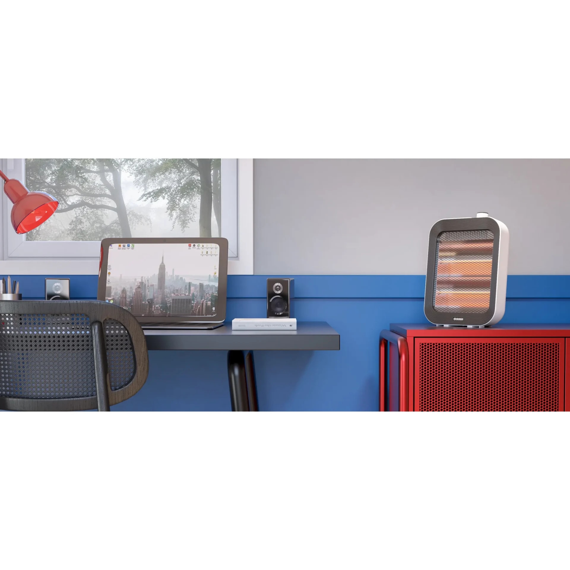 Radiator cu infrarosu Olimpia Splendid, Quarzia Humi, de podea, 1200 W, alb