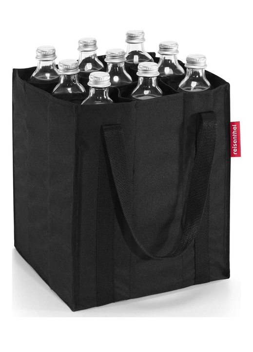 Geanta pentru sticle Reisenthel, neagră, 0, 75 l, pliabilă