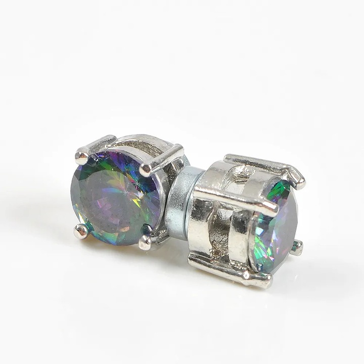 Cercei magnetici eleganti cu piatra stralucitoare rainbow, Meli Melo Paris