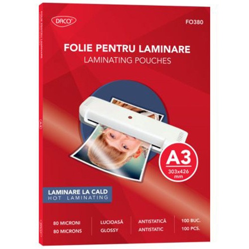 Folie laminare A3 80 microni 100/top DACO