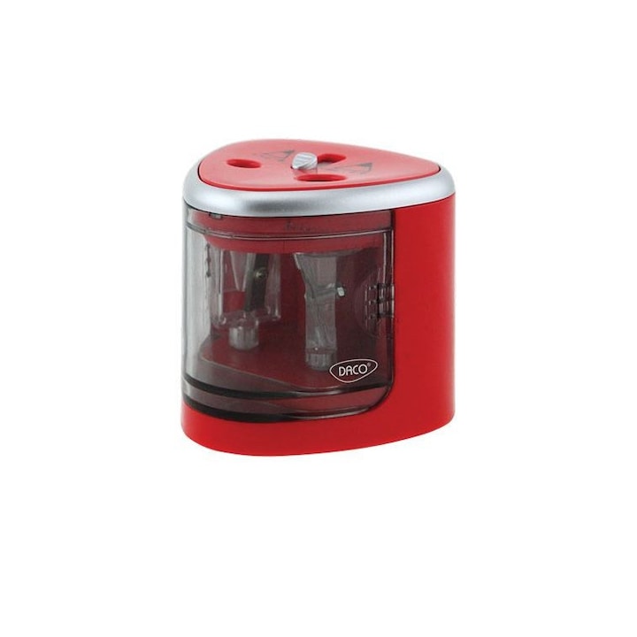 Ascutitoare electrica dubla cu baterii DACO, rosu