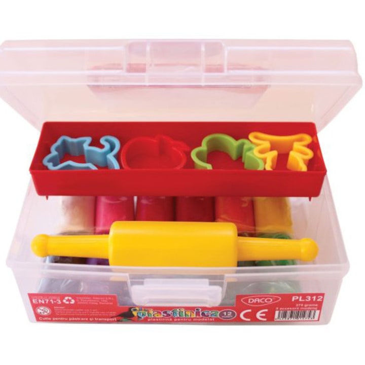 Plastilina 12 culori 375 g cutie PLASTINICA DACO