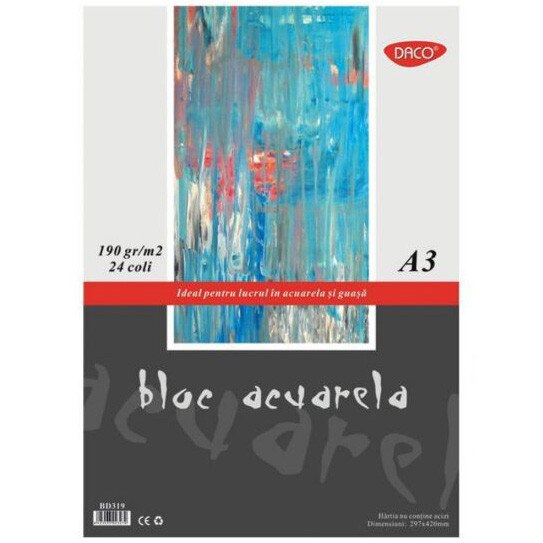 Bloc A3 acuarela 190g 24 file DACO