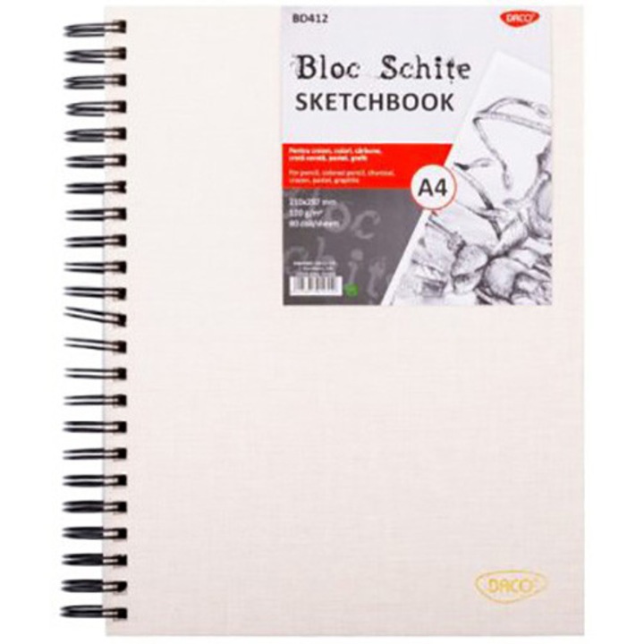 Скицник DACO, A4, 120 гр, 80 листа