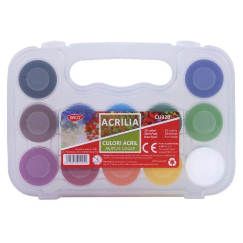 Culori acril 12 culori 20 ml ACRILIA DACO
