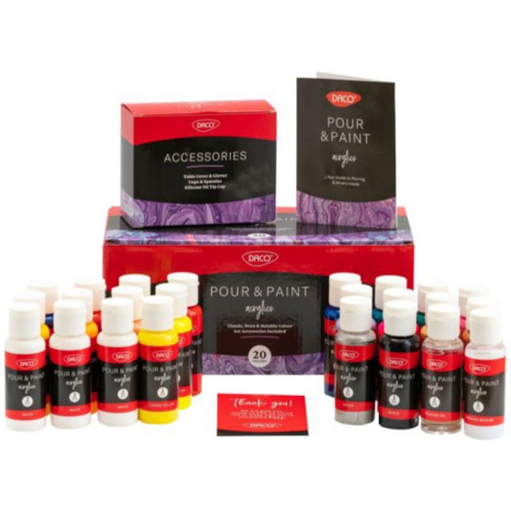 Акрилни бои DACO POURING, 20 цвята 60 мл