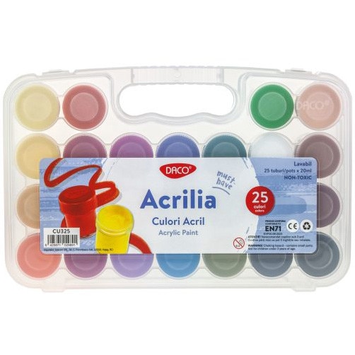 Culori acril 25 culori 20 ml ACRILIA DACO