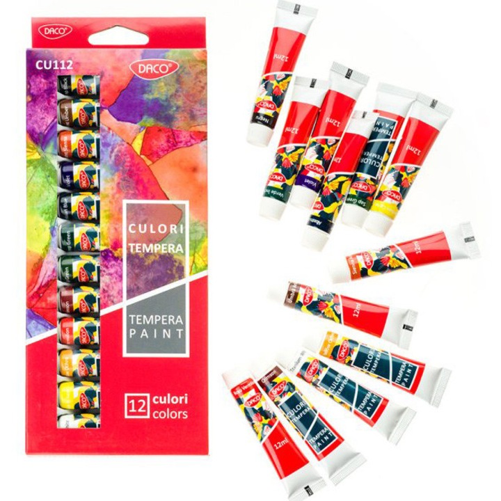 Темперни бои DACO, 12 цвята