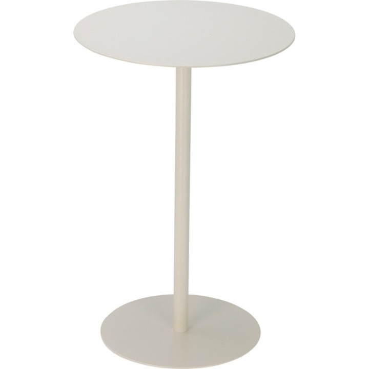 Masuta laterala metalica, Ø 35 x 53 cm - alb