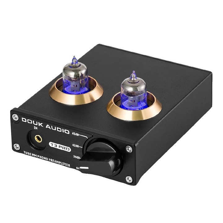 Preamplificator pentru pick-up phono, mini, 2 canale, carcasa din aliaj de aluminiu, dimensiuni compacte