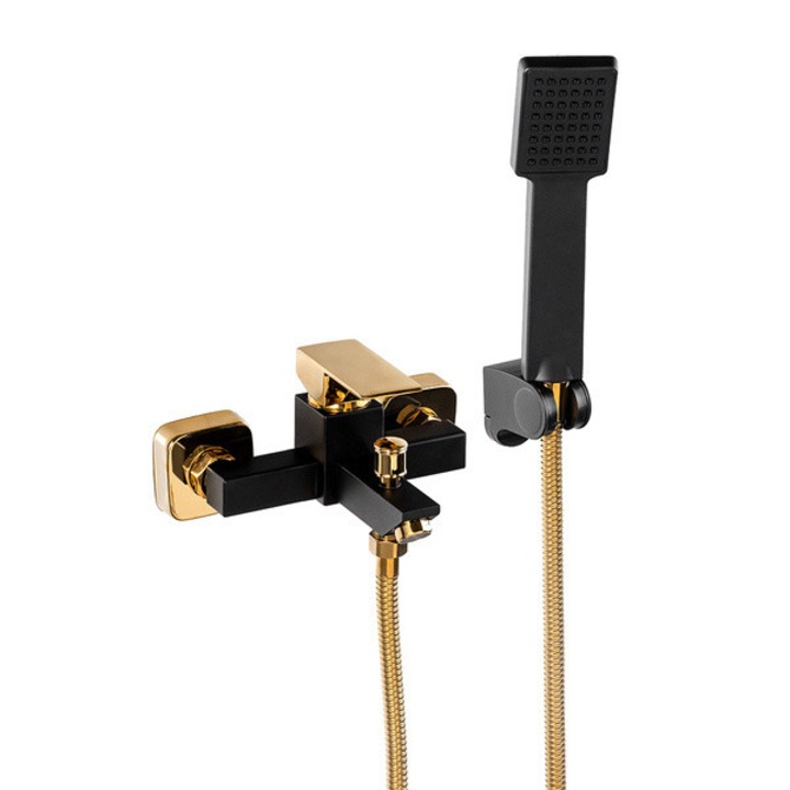 Fali zuhanycsaptelep, Silla, CUBO, fekete/arany