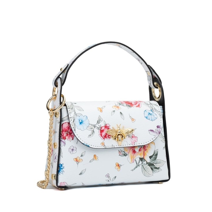 Poseta Piele Alma - Floral, Geanta Casual din Piele Naturala, Geanta, Genti