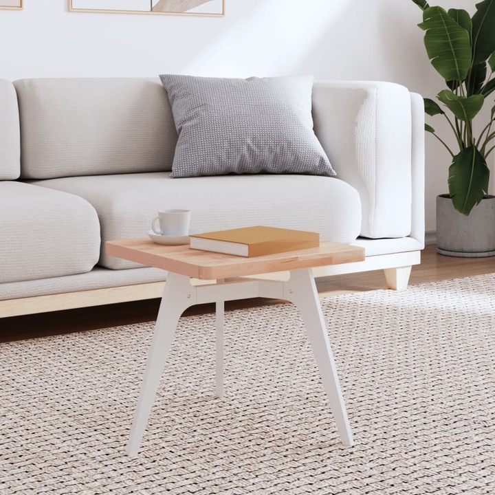 Blat de masă pătrat Gossi, lemn masiv de fag, 40x40x2, 5 cm, colțuri rotunjite