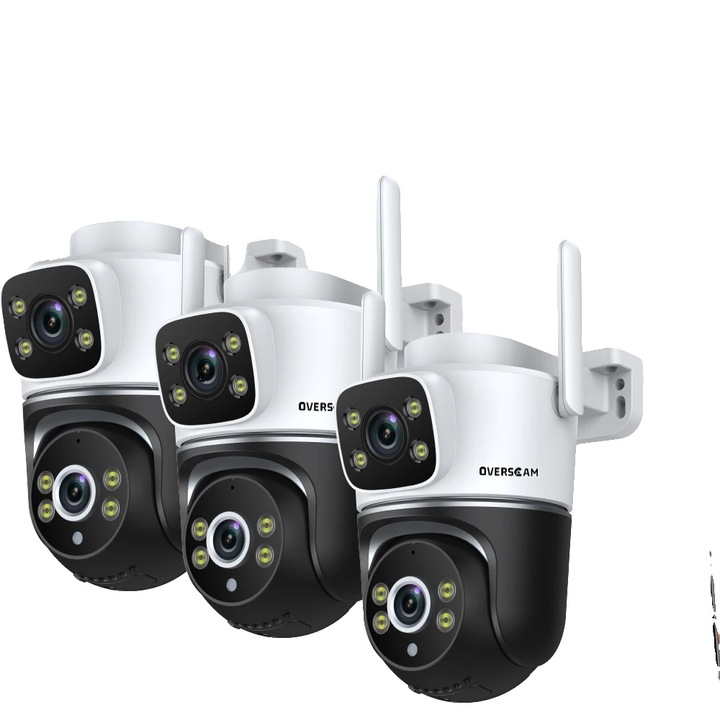 Камера за наблюдение, 8MP, нощно виждане, комплект от 3 броя, WiFi свързаност, EU щепсел
