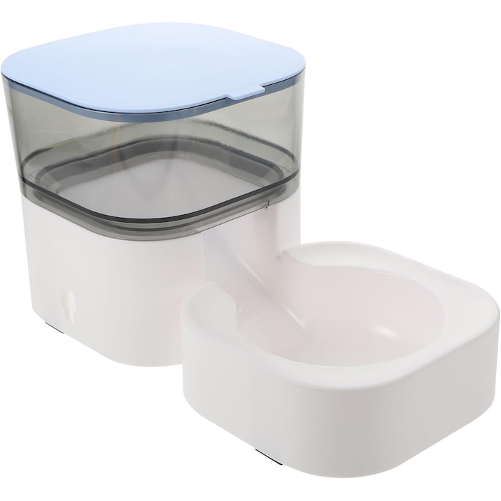Dispenser automat pentru hrana animale de companie,1,8L, control portie pentru caini si pisici, usor de curatat, alb/albastru, Ustensile detasabile si lavabile pentru hrana animalelor de companie
