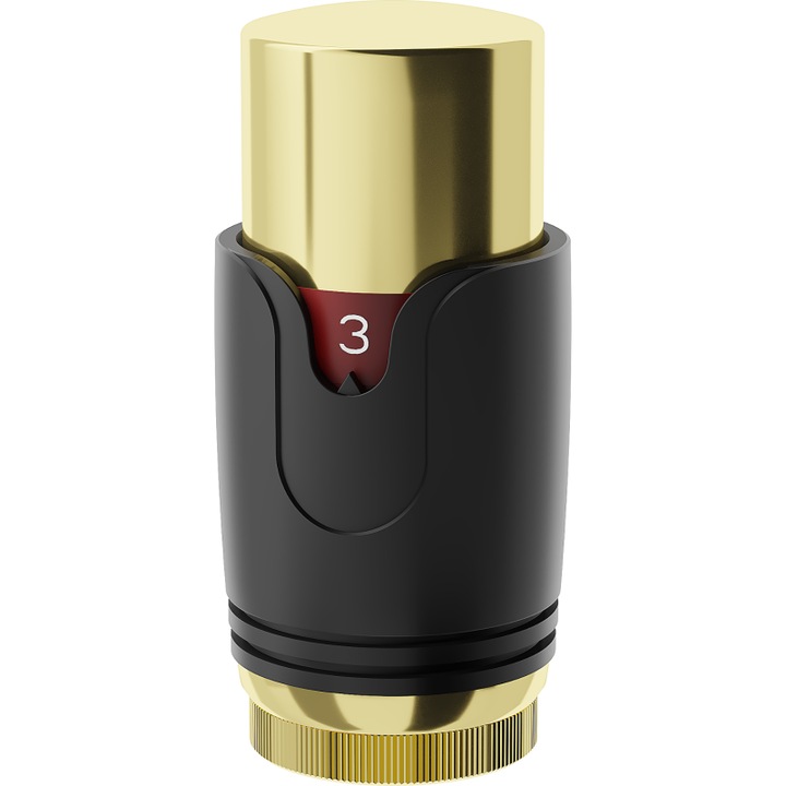 Mexen cap termostatic pentru radiator, negru/auriu - W900-000-75