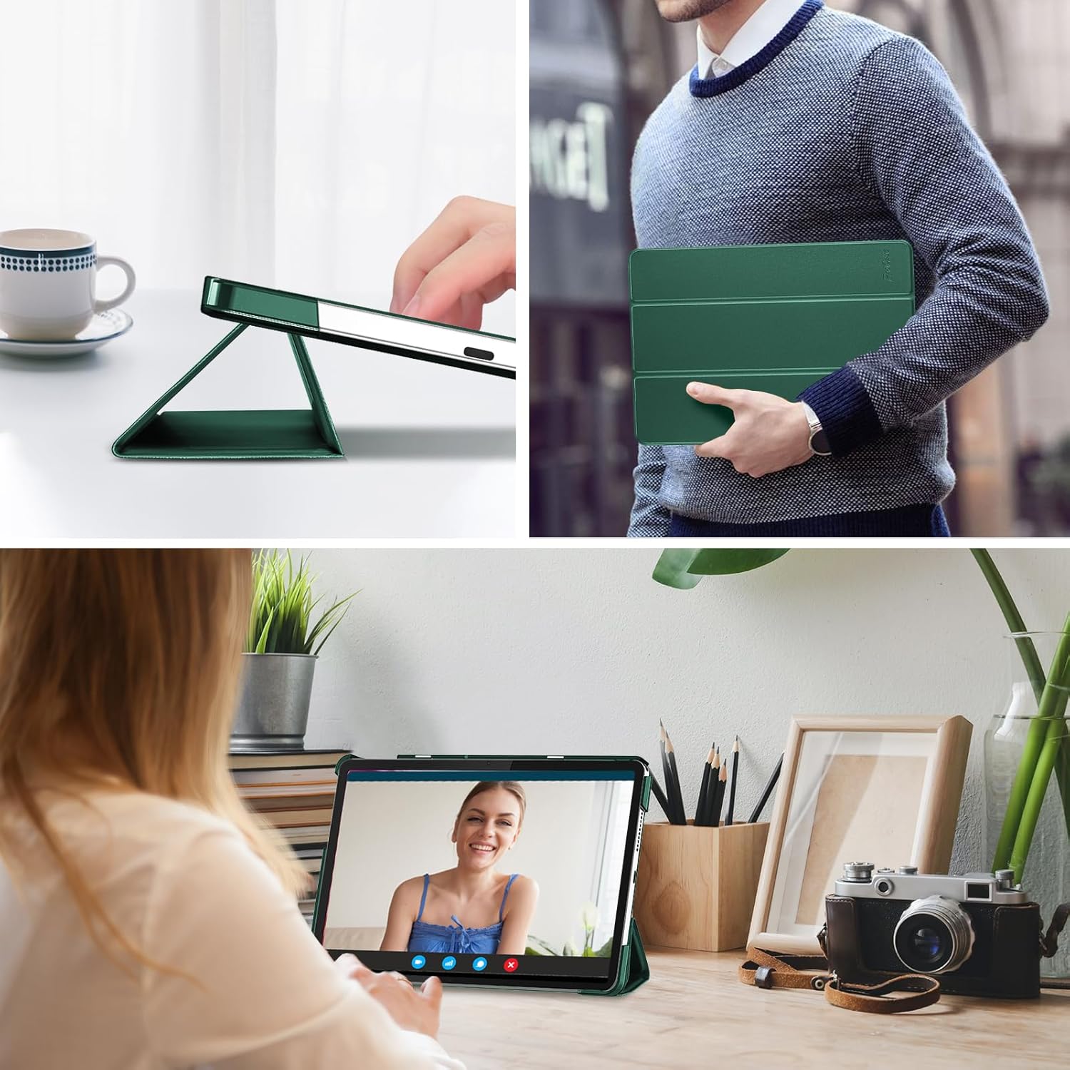 Husa Sigloo pentru tableta Lenovo Tab 10.1" 2025, Slim, Tri-Fold Magnetic, Verde